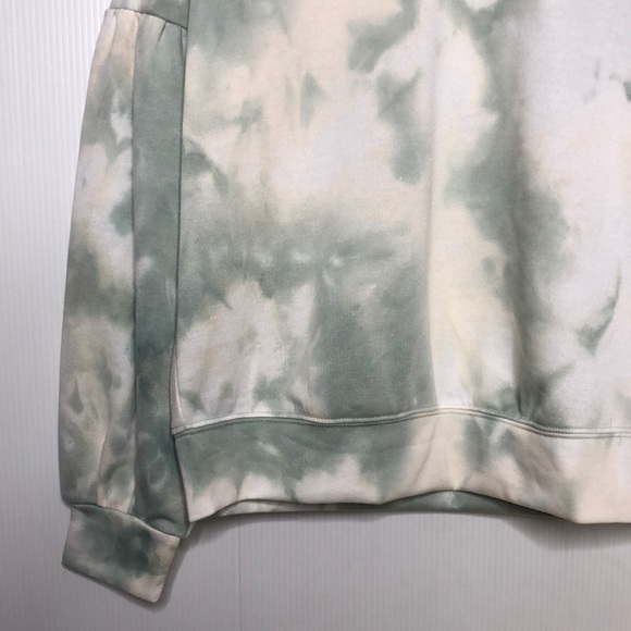 All in Favor Sage Tie Dye Crewneck Puffed Sleeved Sweatshirt Green Medium NEW - Picture 4 of 9